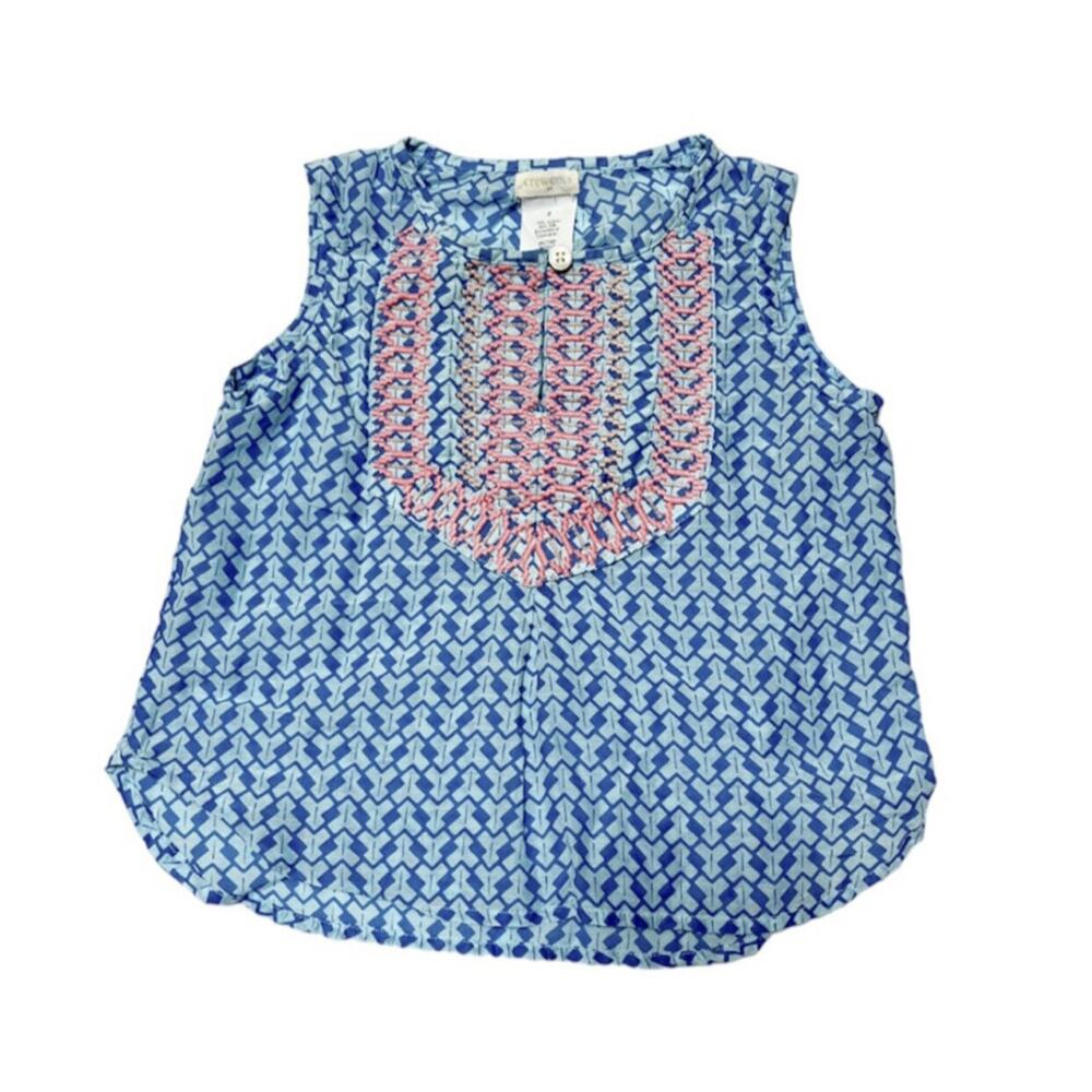 Crewcuts Embroidered Silk Blend Blouse Size 2